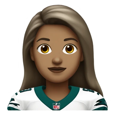  White female brown hair wearing Philadelphia Eagles jersey sticker