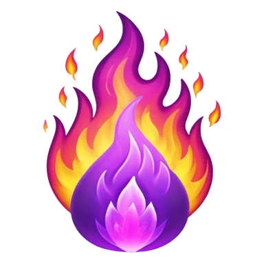 Purple fire emoji. It should evoke the feeling of mysticism sticker