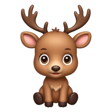 reindeer baby  cute, full body , toys stuck in head sticker