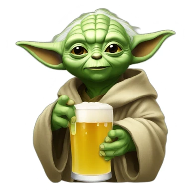 Yoda drink beer happy sticker