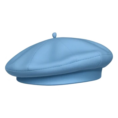 A standalone beret, classic wool design light blue color, floating on a plain background — no head, no face, just the beretblue beret without human head sticker