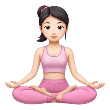 asian yoga girl light pink clothes  sticker