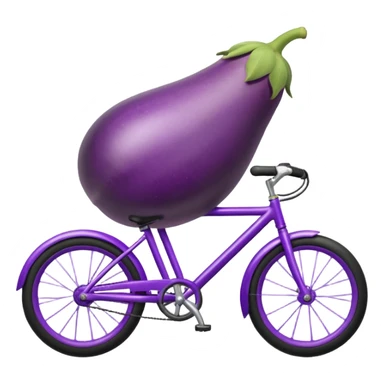 An eggplant riding a bike sticker
