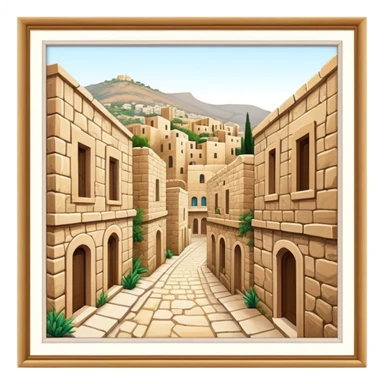 Byblos Old City Landmark Emoji – Portraying the historic stone houses, narrow streets, and Phoenician ruins. sticker