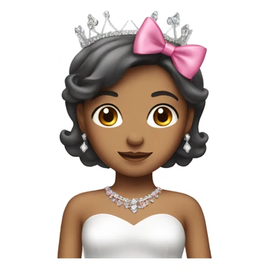 girl with pink bow and tiara sticker