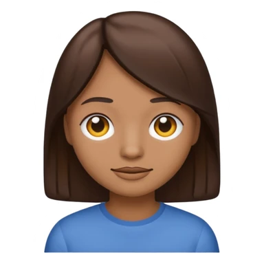 Make an emoji with medium straight dark brown hair sticker