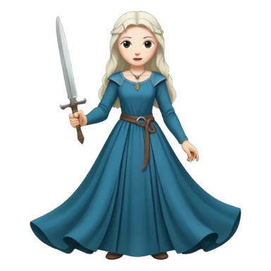 medieval woman holding a knife sticker