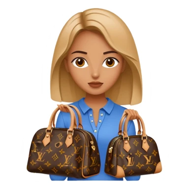 girl with Louis Vuitton bag sticker