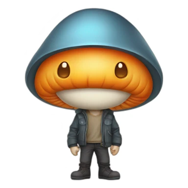 orange mushroom head chibi character sticker