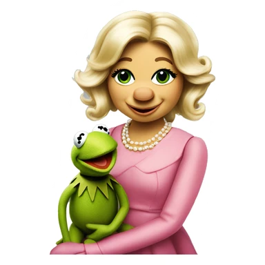 Miss piggy puppeting Kermit  sticker