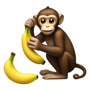 monkey peeling a banana sticker
