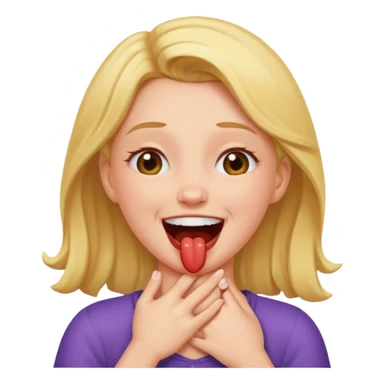 Girl choking herself and laughing  sticker