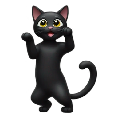 Black cat dancing sticker
