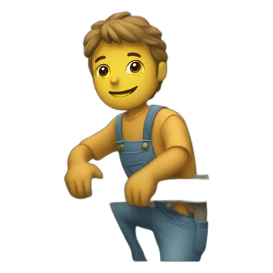 a man paints a fence sticker