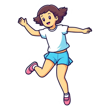 Girl jumping sticker