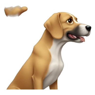 Dog high-fiving a person  sticker