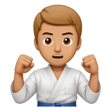 A man emoji, getting a karate chop to the throat sticker