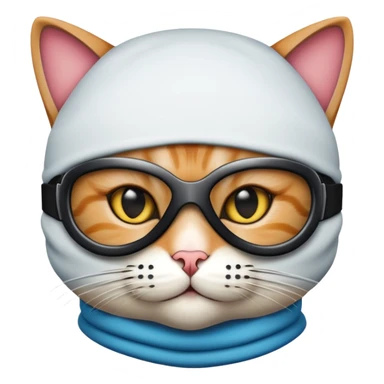 Cat with ski mask  sticker