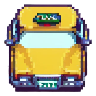 taxi in pixel art style sticker