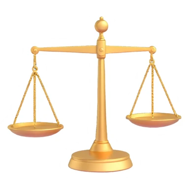 imbalance scale, 3D style, one side tipped, metallic gold, dynamic perspective sticker