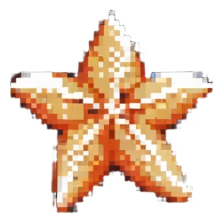 pixel art starfish in bright colors sticker