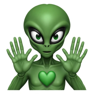 xenomorph from the movie Alien making heart sign with hands sticker