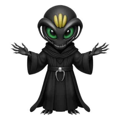 a xenomorph from aliens wearing a robe sticker