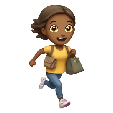 girl running with bag sticker