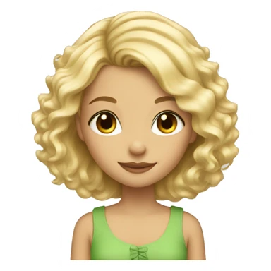 Blonde girl with beautiful hair and the butterfly cut  sticker