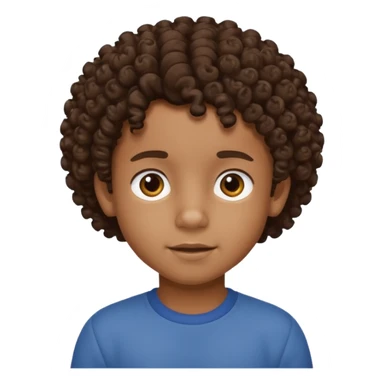 Black 6 year old boy with curly brown hair sticker