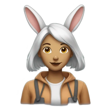 rabbit woman sticker