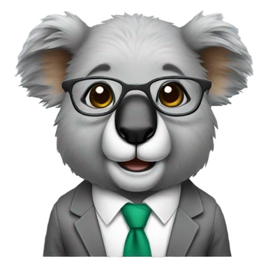 accountant koala, just the face with glasses sticker
