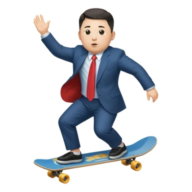 Kim jong-un riding skate board sticker
