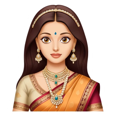 Aishwarya Rai in a saree, traditional Indian outfit, jewelry sticker