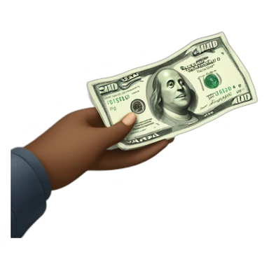 100 dollar bill being handed to a kd sticker