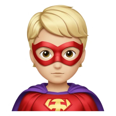 Súper heroína con antifaz, pelo corto rubio, traje de superhéroe con capa. Que se vea hasta los hombros sticker