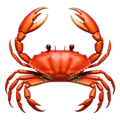 Cinematic Realistic Noble Crab Portrait Emoji, Poised and commanding, with a robust, angular build and a vividly red, textured exoskeleton naturally forming a distinctive face with expressive eyes, rendered in lifelike detail with realistic sandy accents, high shine, intelligent and resolute, styled with an air of coastal authority, focused and attentive, soft glowing outline, capturing the essence of a watchful and confident crab that appears ready to scuttle out of the screen with effortless power! sticker
