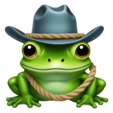 frog with cowboy hat and rope sticker