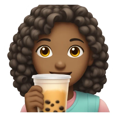 smiling girl wi to boba  sticker