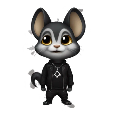 Goth chipmunk wearing goth clothes sticker