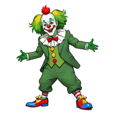 Elon musk in a clown costume sticker