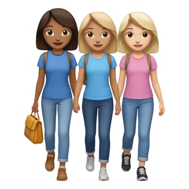 happy walking 4 girls sticker