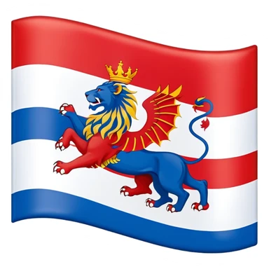 Flag of North Holland with red and blue stripes and white lions sticker
