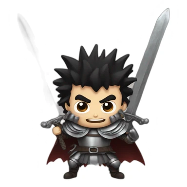 angry berserk guts with large sword sticker