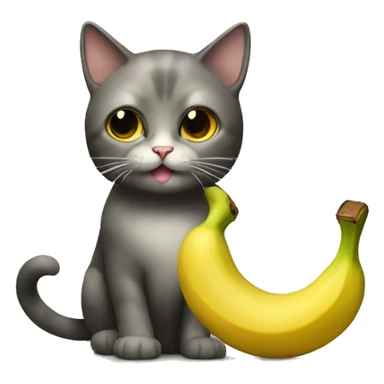 cat and banana sticker