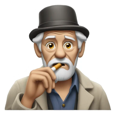 Grumpy old man with cigarette  sticker