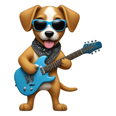 Rock and roll dog sticker