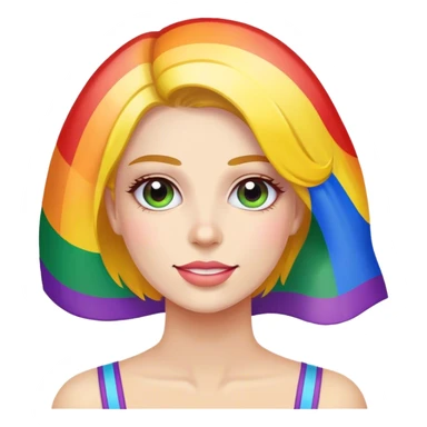 woman with rainbow flag sticker