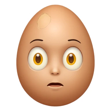 À White egg with human features sticker