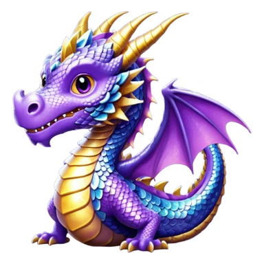 glitter purple dragon sticker